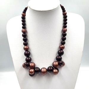 Coldwater Creek Brown & Bronze Beaded Necklace